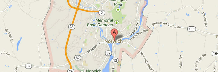 Map of Norwich, Connecticut