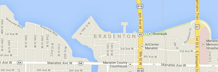 Map of Bradenton, Florida