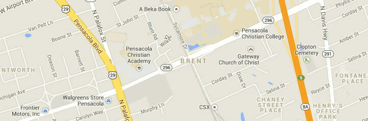 Map of Brent, Florida