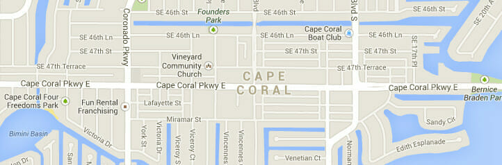 Map of Cape Coral, Florida