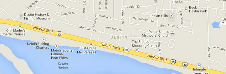 Map of Destin, Florida