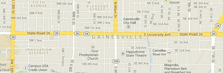 Map of Gainesville, Florida