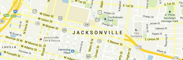 Map of Jacksonville, Florida