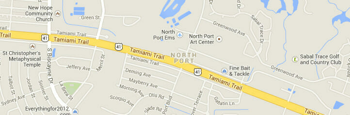 Map of North Port, Florida