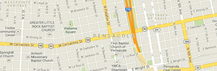 Map of Pensacola, Florida