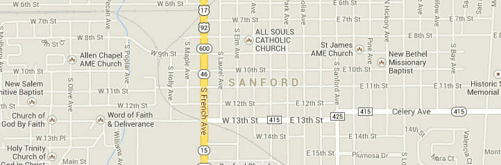 Map of Sanford, Florida