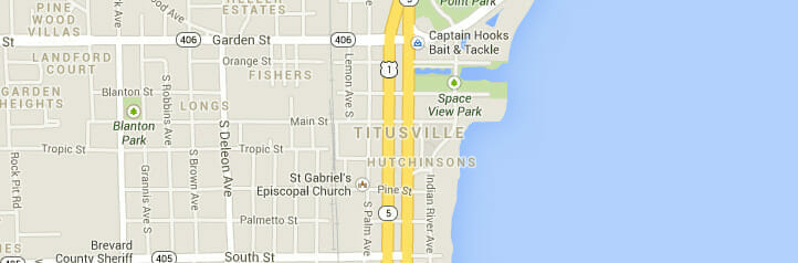 Map of Titusville, Florida