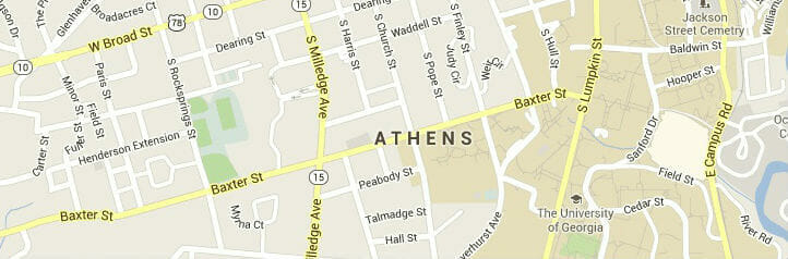 Map of Athens, Georgia