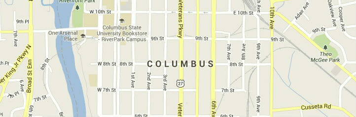 Map of Columbus, Georgia