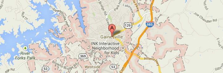 Map of Gainesville, Georgia