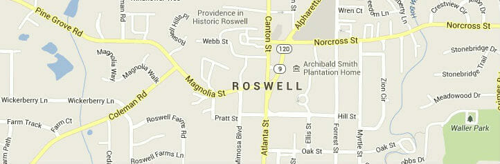 Map of Roswell, Georgia