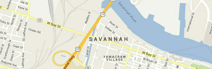 Map of Savannah, Georgia
