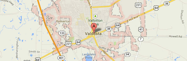 Map of Valdosta, Georgia