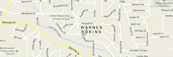 Map of Warner-Robins, Georgia