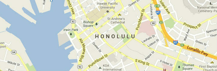 Map of Honolulu, Hawaii
