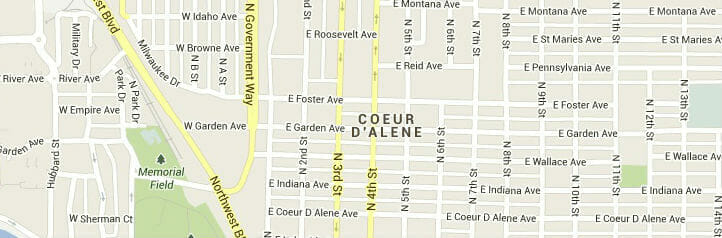 Map of Coeur d'Alene, Idaho