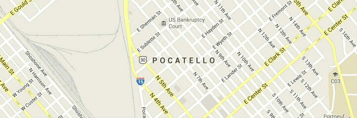 Map of Pocatello, Idaho