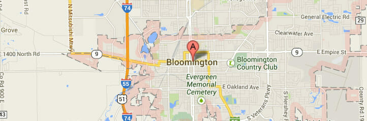 Map of Bloomington, Illinois