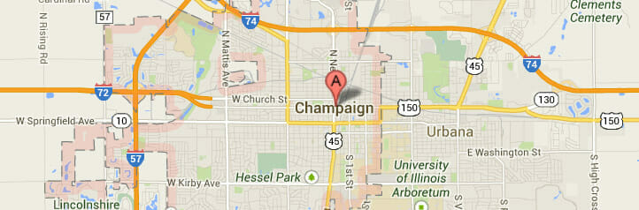 Map of Champaign, Illinois