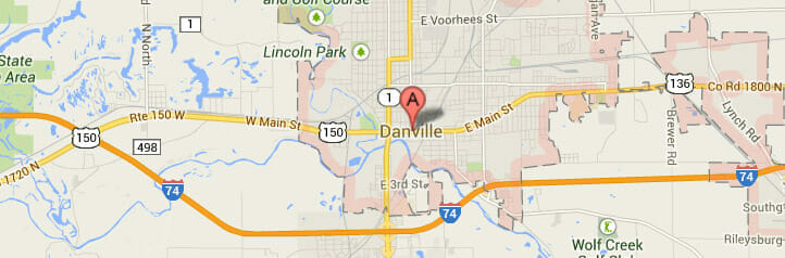 Map of Danville, Illinois