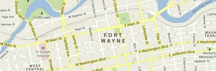 Map of Fort Wayne, Indiana