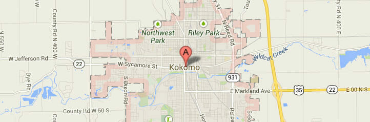 Map of Kokomo, Indiana