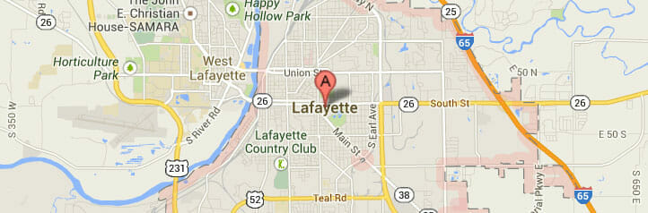 Map of Lafayette, Indiana