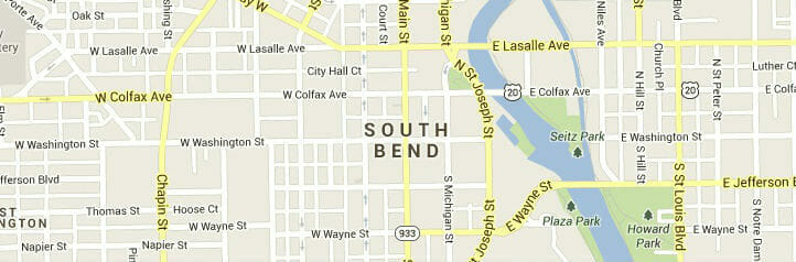 Map of South Bend, Indiana