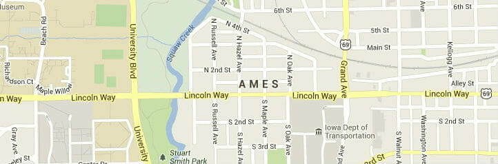 Map of Ames, Iowa