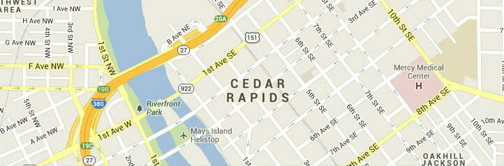 Map of Cedar Rapids, Iowa