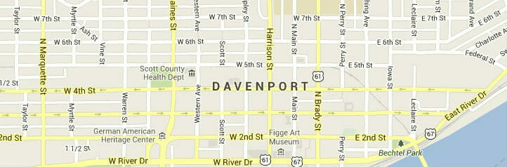 Map of Davenport, Iowa