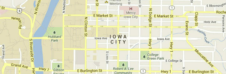 Map of Iowa City, Iowa