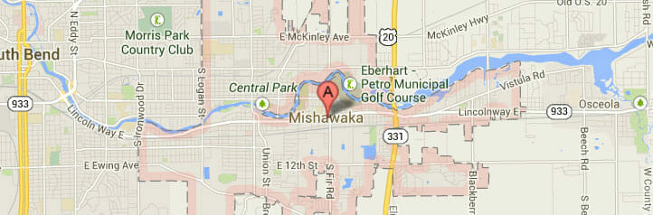 Map of Mishawaka, Iowa