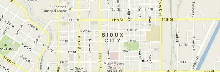 Map of Sioux City, Iowa