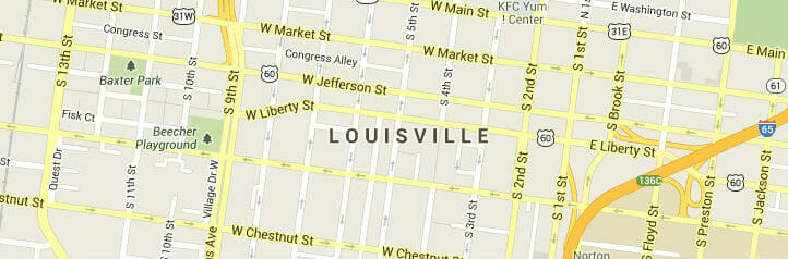 Map of Louisville, Kentucky