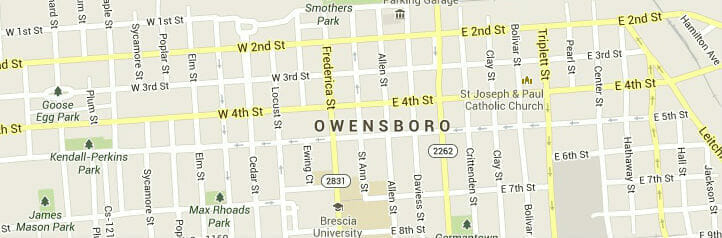Map of Owensboro, Kentucky