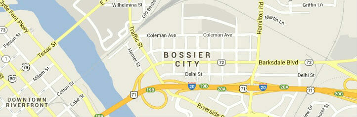 Map of Bossier City, Louisiana