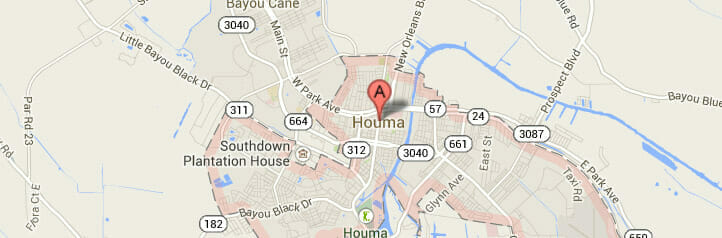 Map of Houma, Louisiana