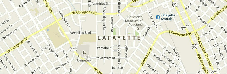 Map of Lafayette, Louisiana