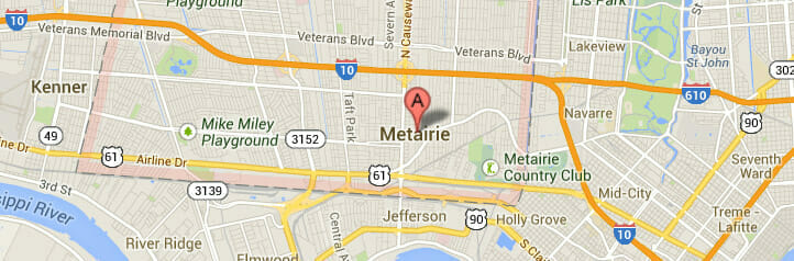 Map of Metairie, Louisiana