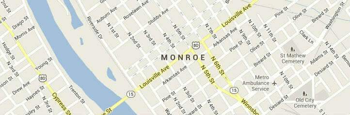 Map of Monroe, Louisiana