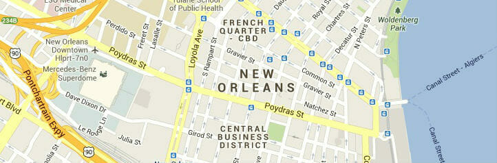 Map of New Orleans, Louisiana