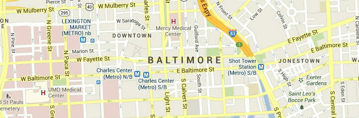 Map of Baltimore, Maryland