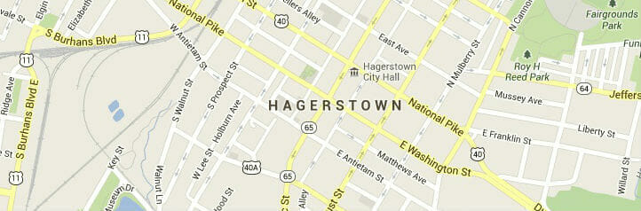 Map of Hagerstown, Maryland