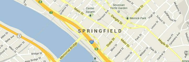 Map of Springfield, Massachusetts