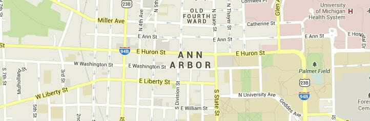 Map of Ann Arbor, Michigan