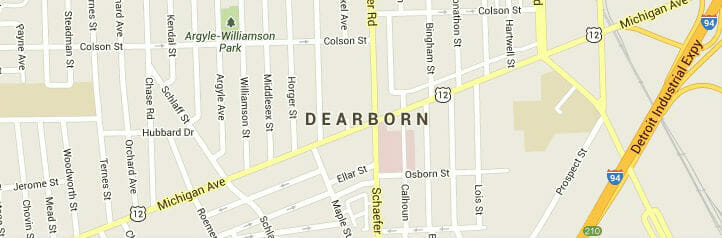 Map of Dearborn, Michigan