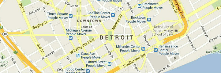 Map of Detroit, Michigan