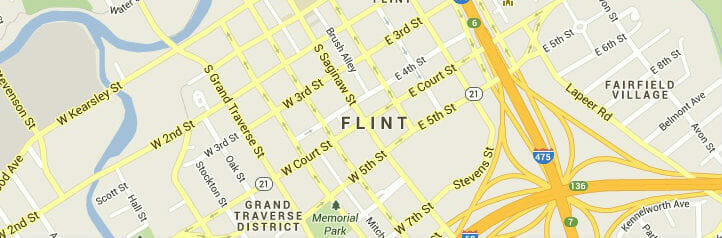 Map of Flint, Michigan