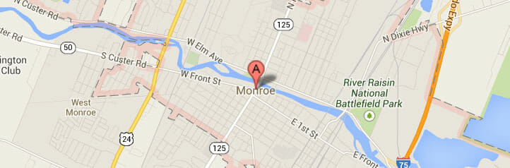 Map of Monroe, Michigan